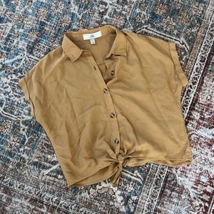 Thread & Supply Tops - Mustard yellow button down tied shirt Thread & Supply Tops - Mustard yellow button down tied shirt